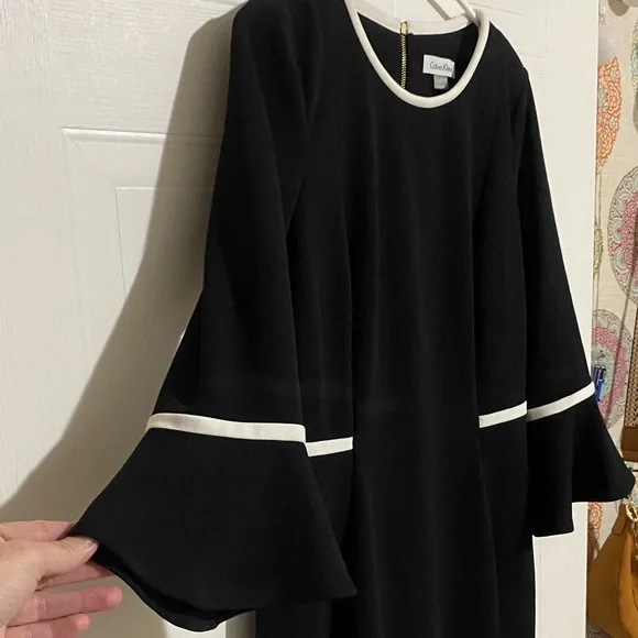 Calvin Klein Black Dress with White Trim - Picture 5 of 5